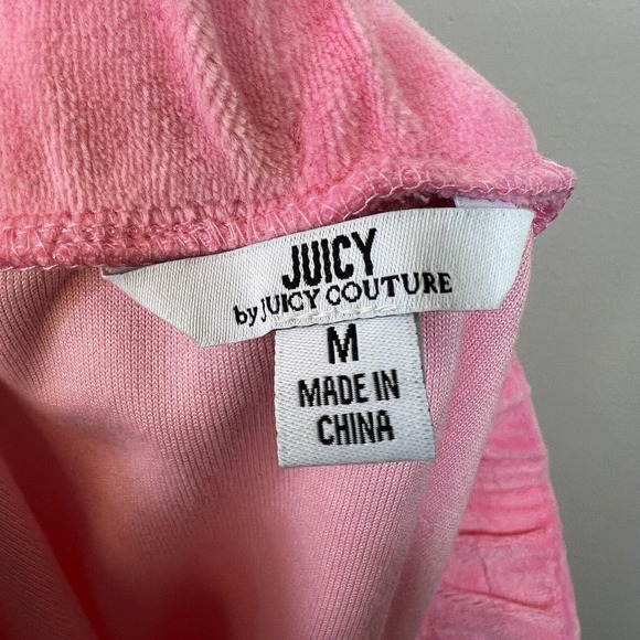 Juicy by Juicy Couture Hot Pink Velour Cropped Zip Up Hoodie and Skirt M L - Picture 13 of 16